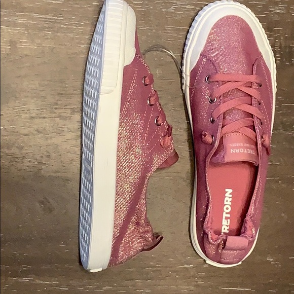 Anthro Tretorn MEG4 Pink Shimmer Sneakers 7 & 7.5 - Picture 1 of 8